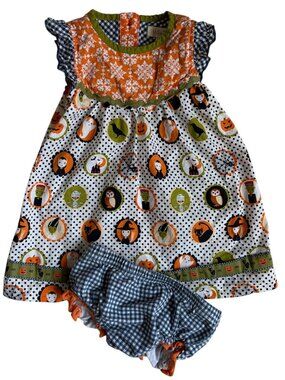 Matilda Jane "Under My Spell"/Hocus Pocus Halloween Dress with Bloomers (12-18)
